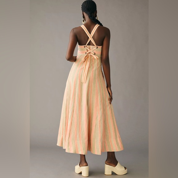 Anthropologie Maeve Square-Neck Tie-Back A-Line Dress - Picture 2 of 11